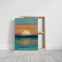 Golden Sphere Meets Teal Waters