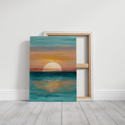 Golden Sphere Meets Teal Waters