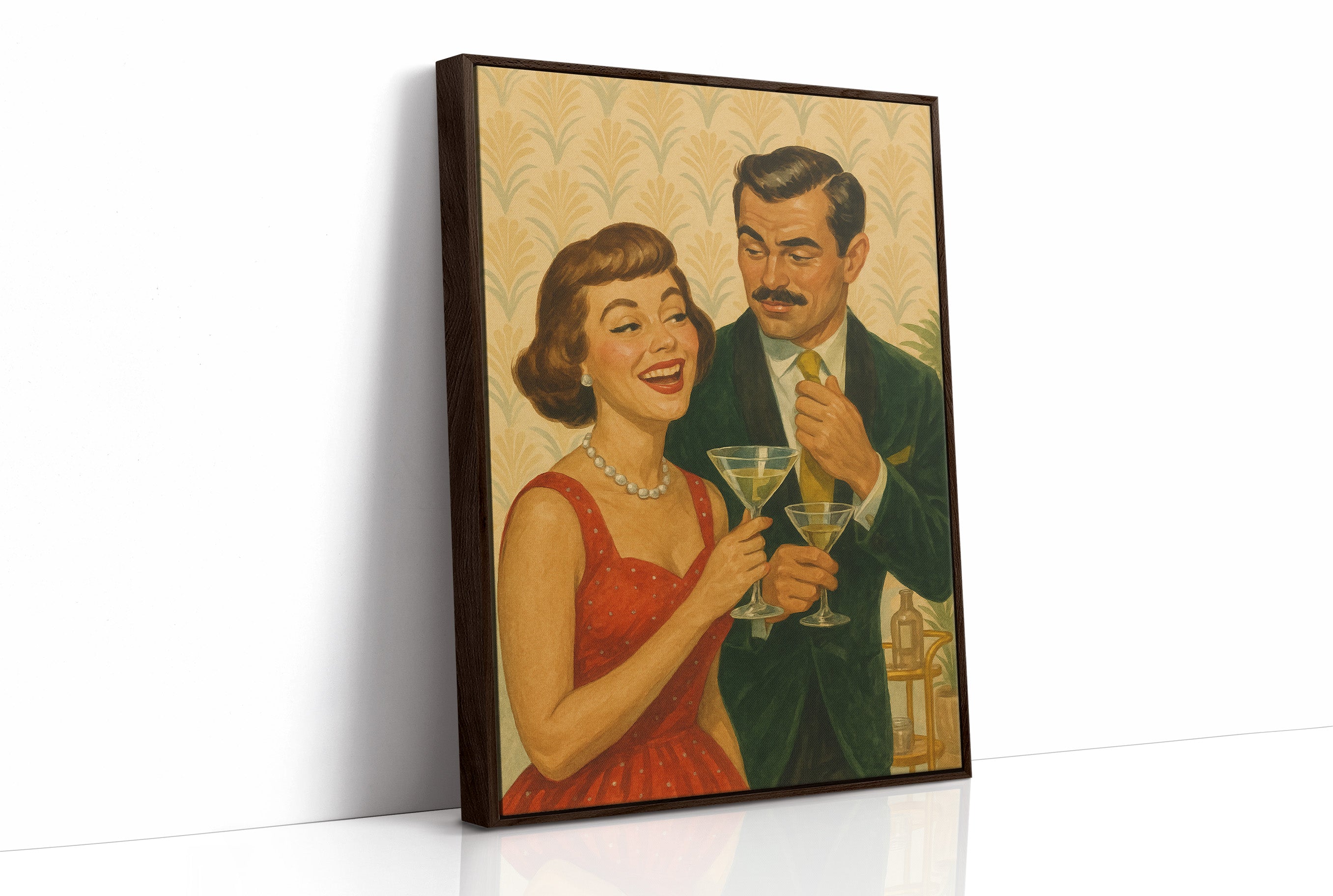 Cocktail Hour Whispers in Golden Wallpaper