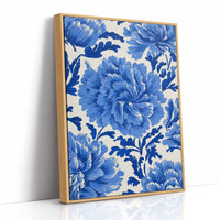 Blue Peonies on Fine China
