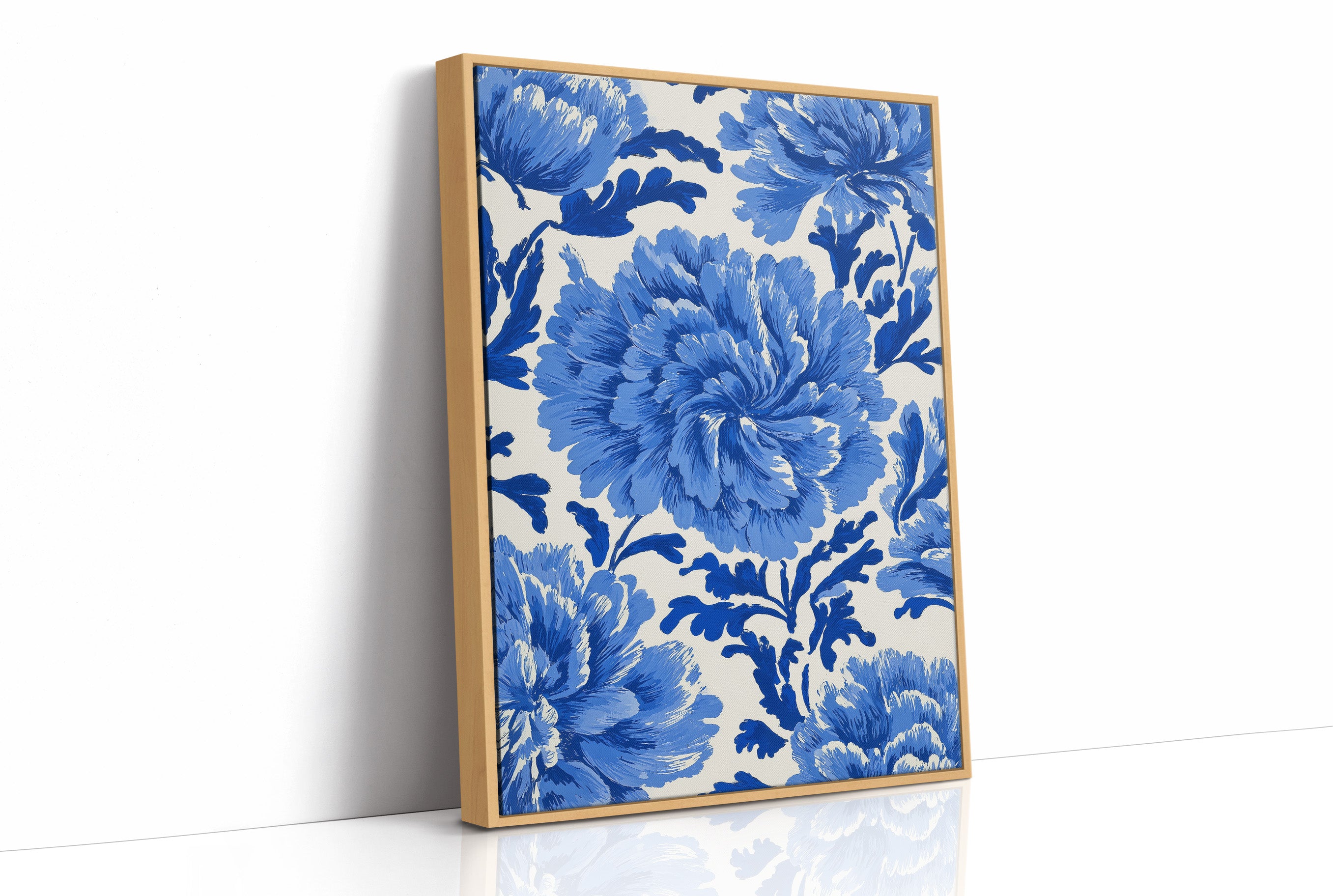 Blue Peonies on Fine China