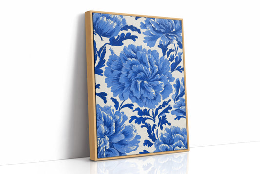 Blue Peonies on Fine China
