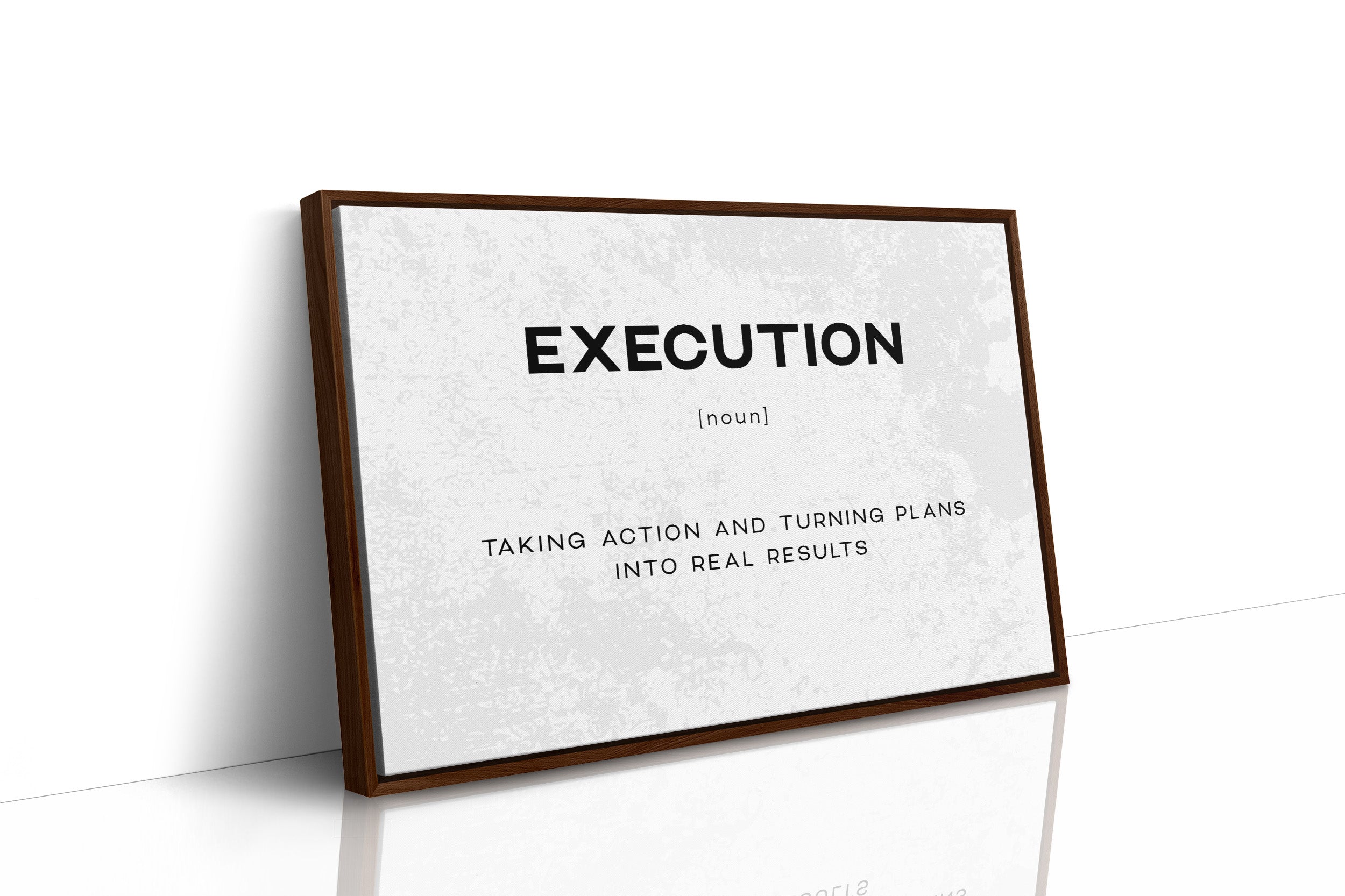 Execution Definition Canvas Art | Bold Motivational Typography Print for Home Office, Gym or Entrepreneur Décor