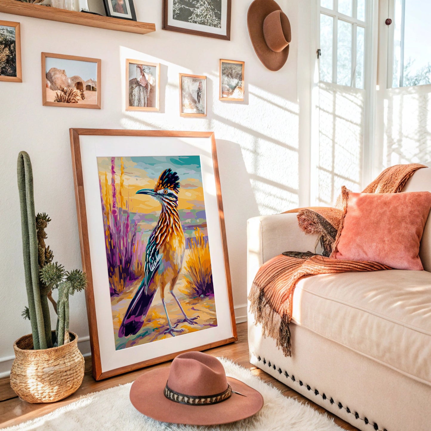 Desert Runner Wears Sunset Feathers