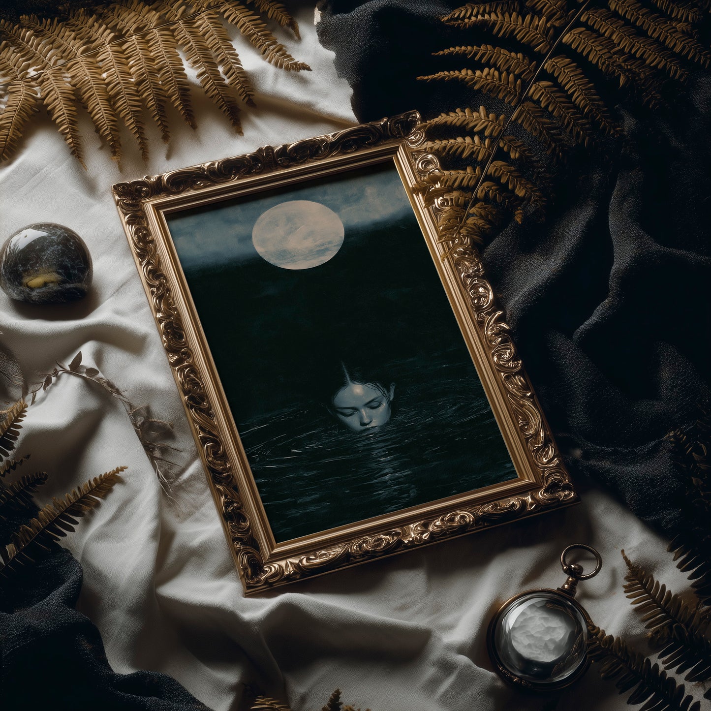 Surfacing Beneath a Pale Moon