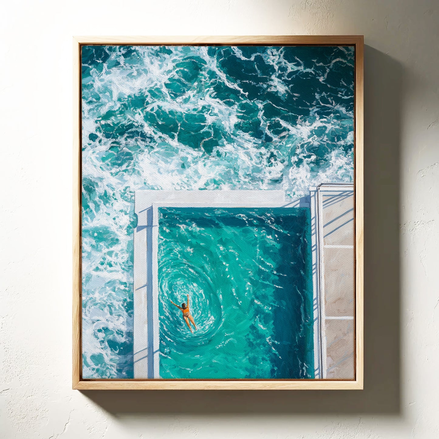 Ocean Pool Meets Morning Swimmer