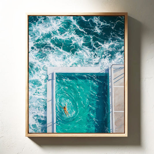 Ocean Pool Meets Morning Swimmer