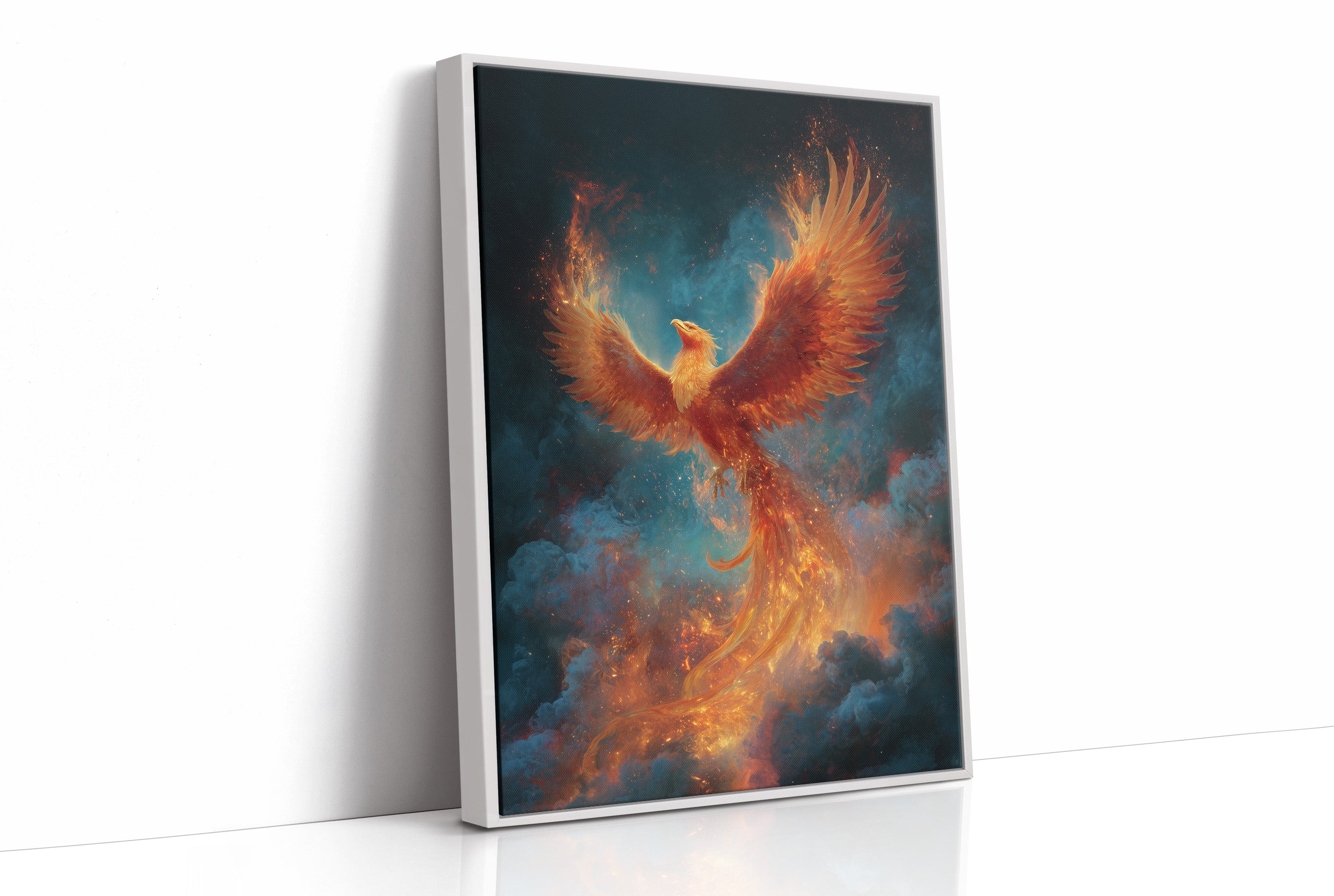 Flame Wings Against Midnight Sky