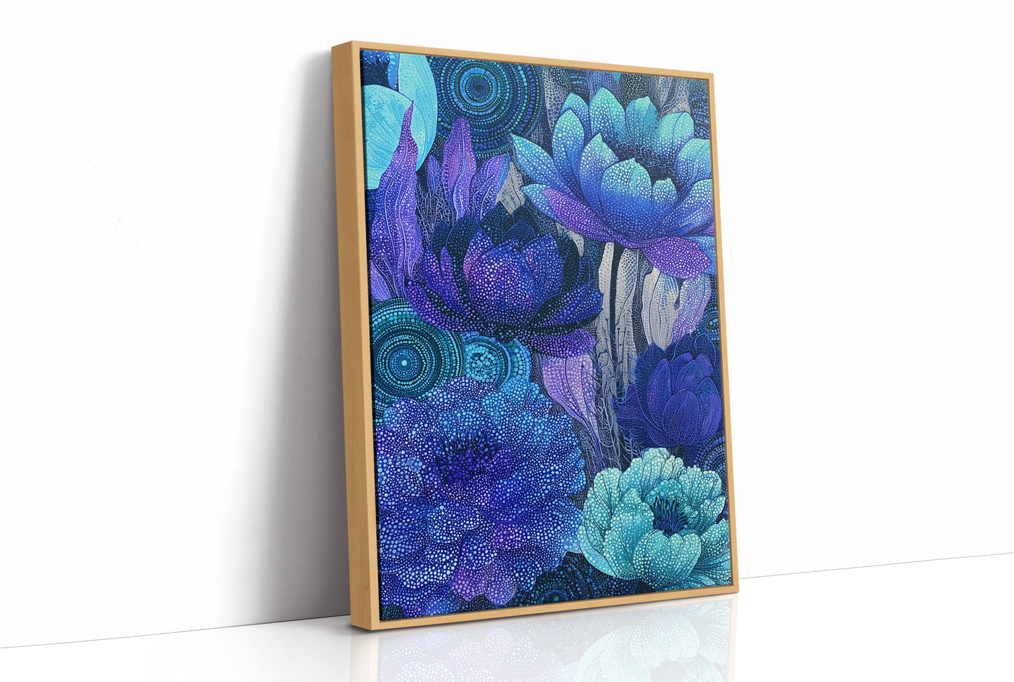 Dotted Lotus Bloom in Midnight Blue