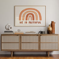 He Is Faithful Boho Rainbow