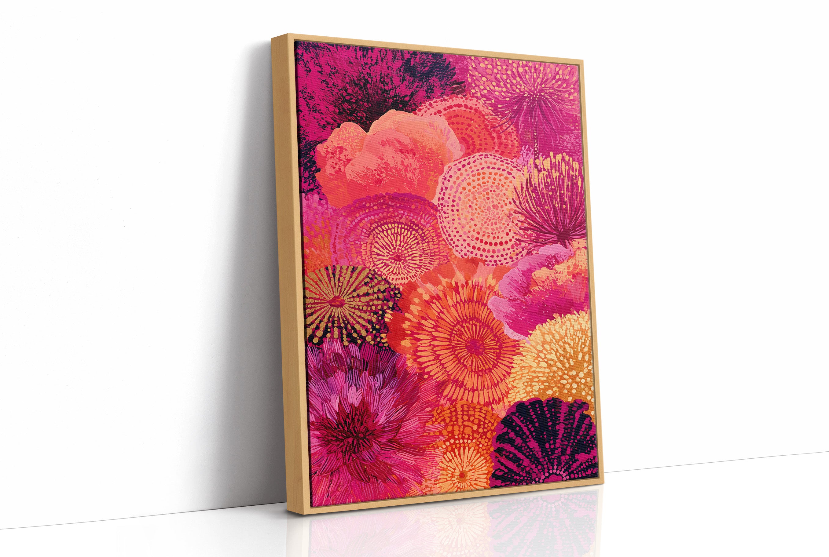 Dahlia Burst in Fuchsia and Fire