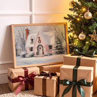 Pink Cottage Wears Winter's Crown