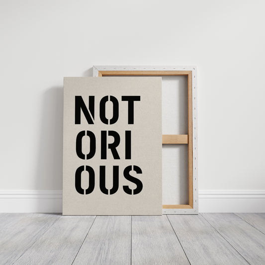 Notorious Bold Stencil Typography Print