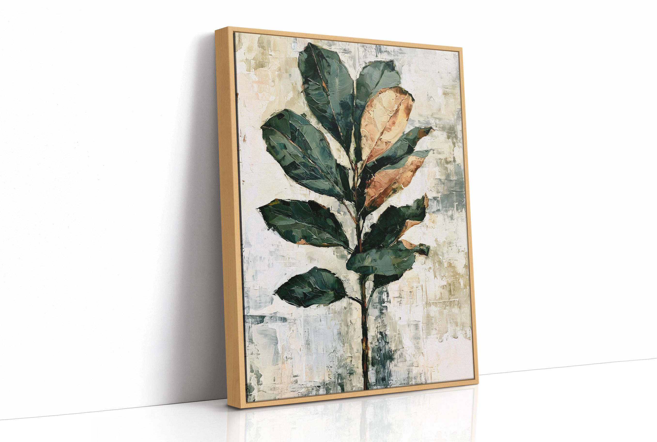Magnolia Stem in Green and Rust