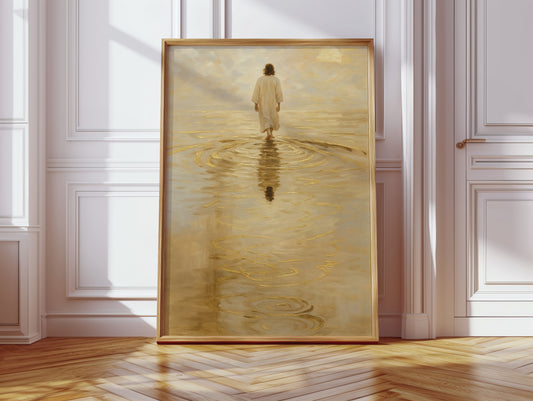Golden Light Jesus Walking on Water