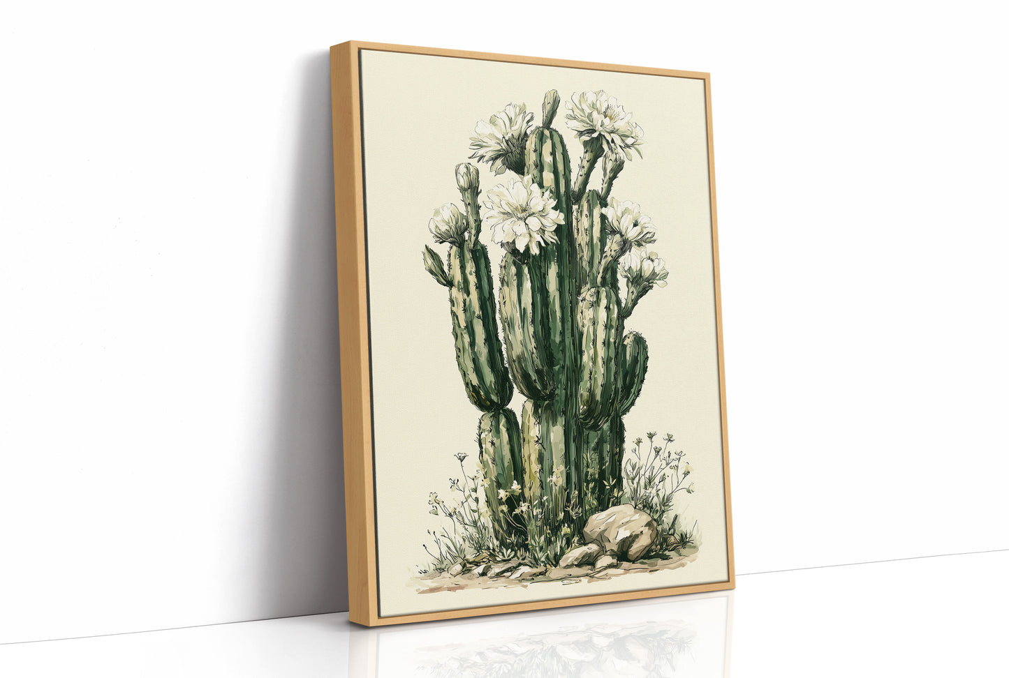 Blooming Saguaro Botanical Study