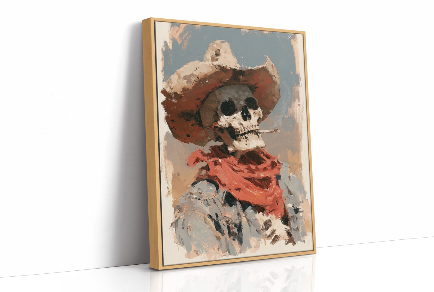 Desert Desperado: Smoking Skeleton Cowboy