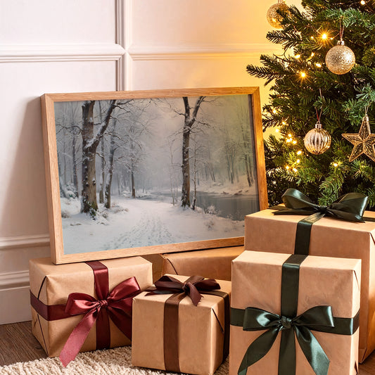 Silent Snow Traces River's Path