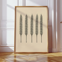 Five Loaves Botanical Wheat Illustration