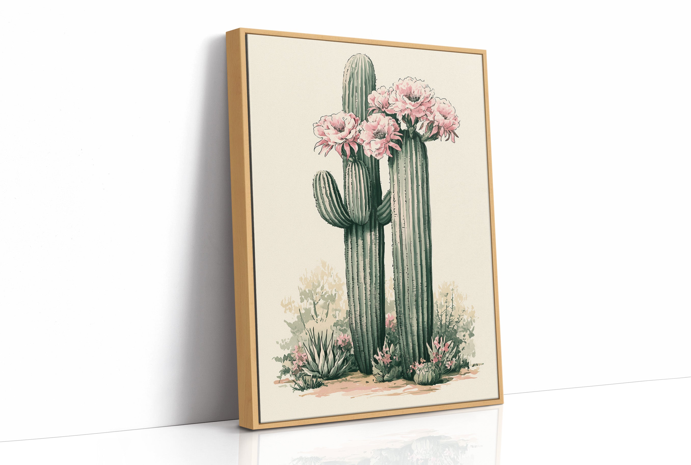 Pink Blossom Saguaro Pair