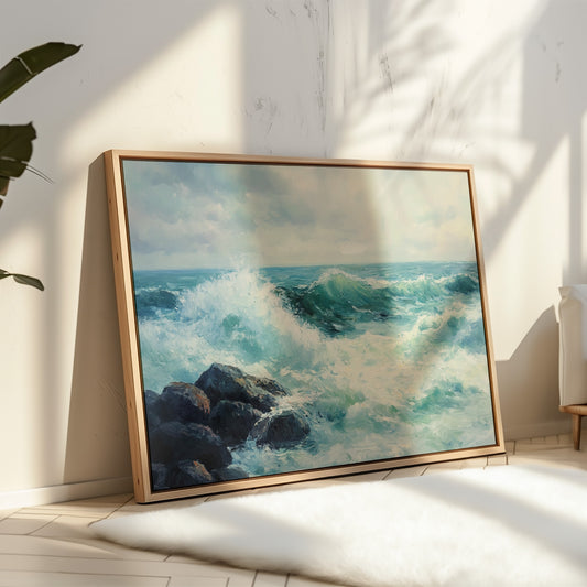 Ocean Swells Dance Against Stone