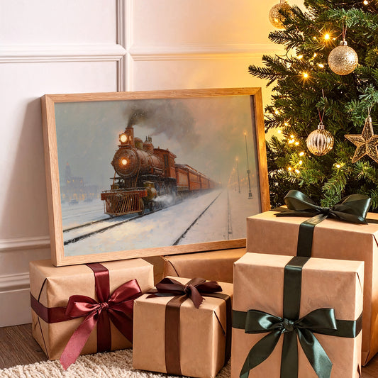 Iron Horse Glows Through Winter Night