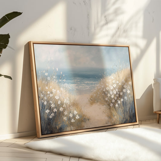 Coastal Daisies Dance Above Summer Waves