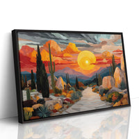 Saguaros Dance Under Fire Skies