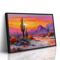Saguaros Dance In Twilight Fire