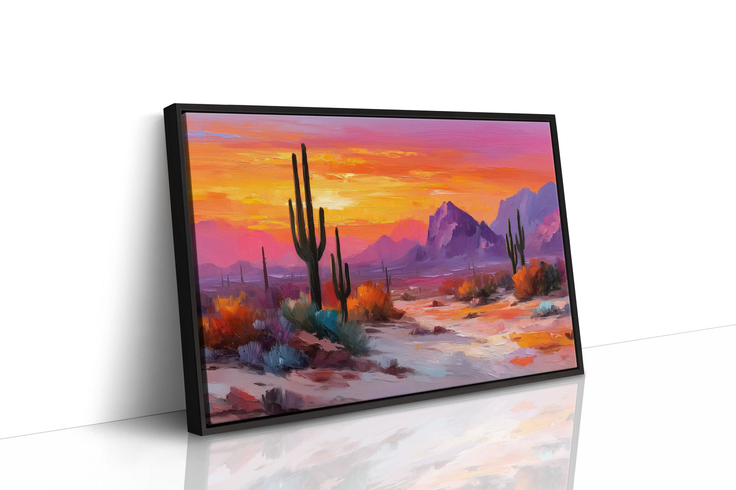 Saguaros Dance In Twilight Fire