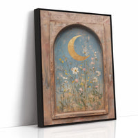 Crescent Over Quiet Blooms