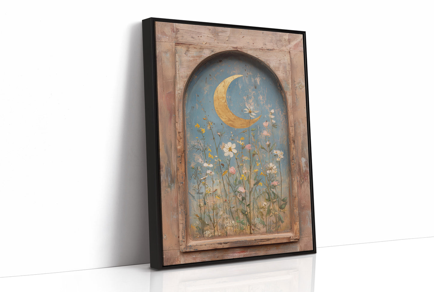Crescent Over Quiet Blooms