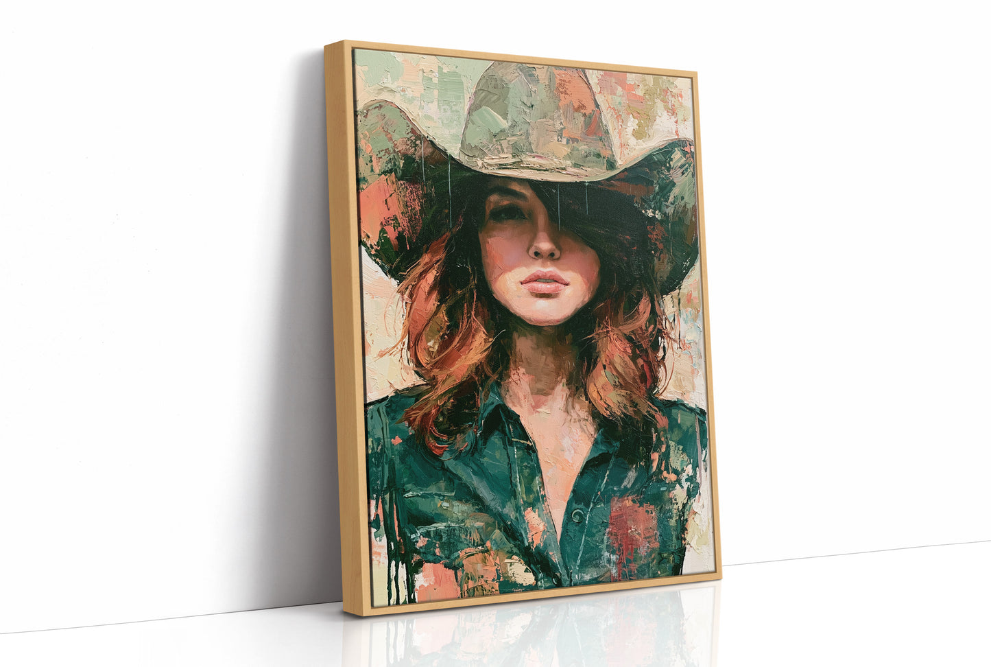 Sage Hat, Coral Light, Steady Gaze