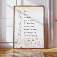 Fruit of the Spirit Floral Scripture Print