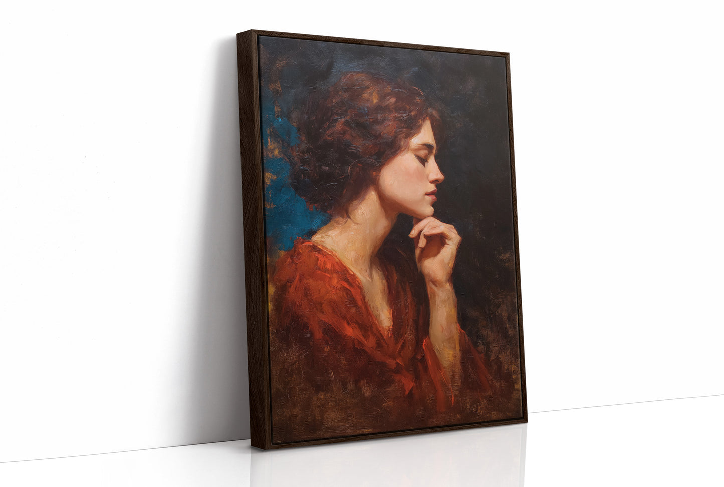 Rust Gown Against Midnight Thoughts