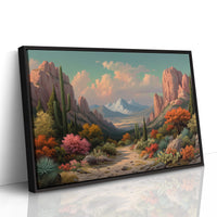 Saguaros Dance Between Pink Cliffs