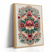 Sage Medallion: A Symmetrical Floral Tapestry