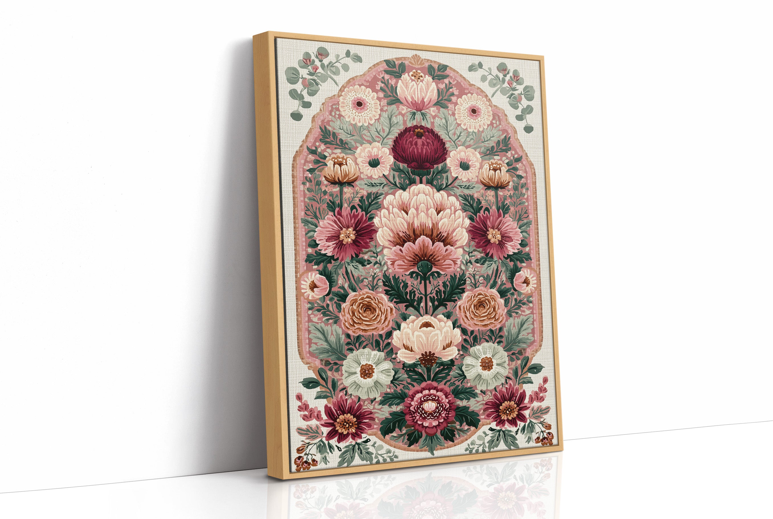 Blush Bouquet: A Grand Floral Medallion