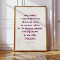 Romans 15 Hope and Peace Scripture Print