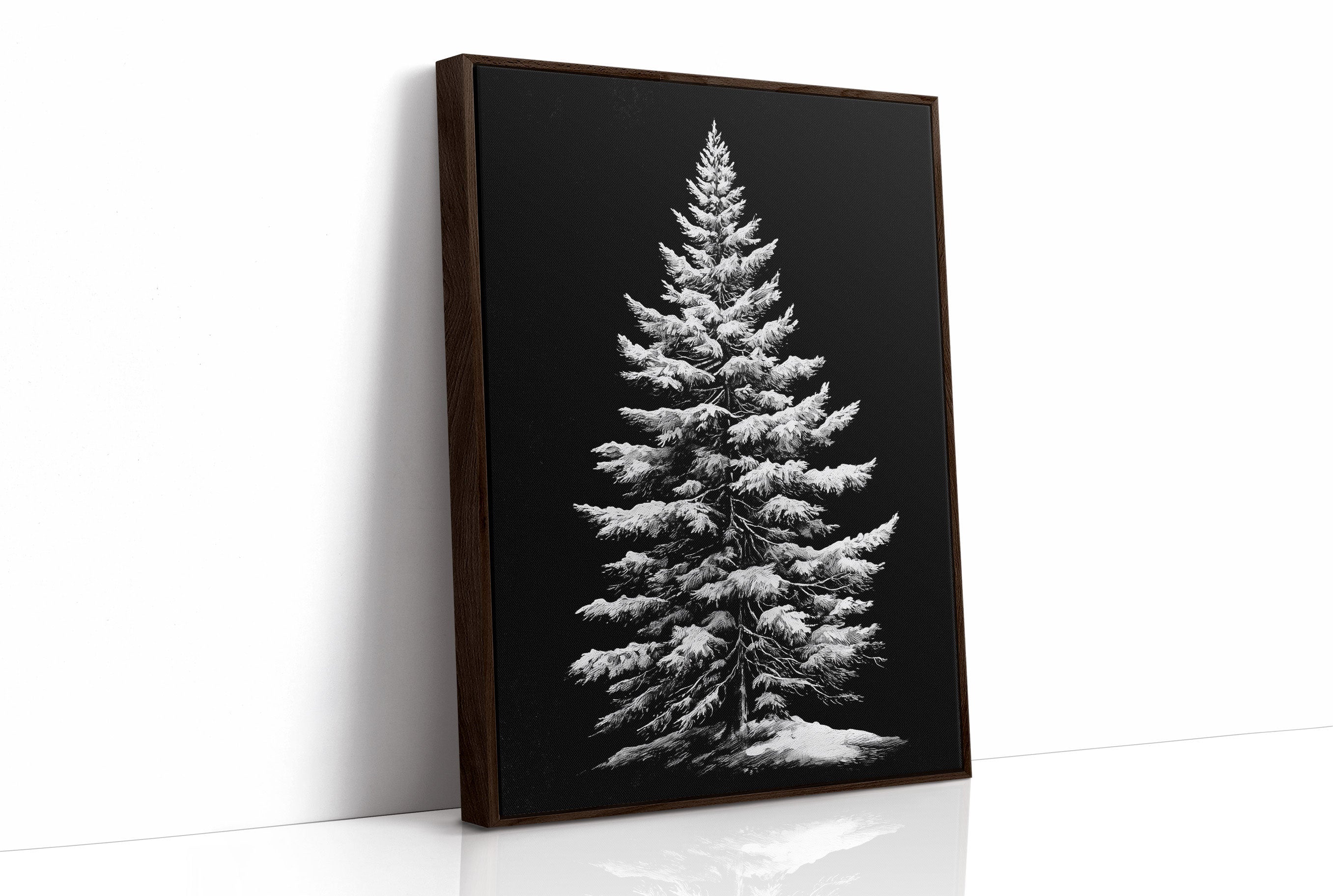 Silent Pine Stands In Midnight