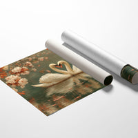 Swans Dance Under Cherry Blossoms