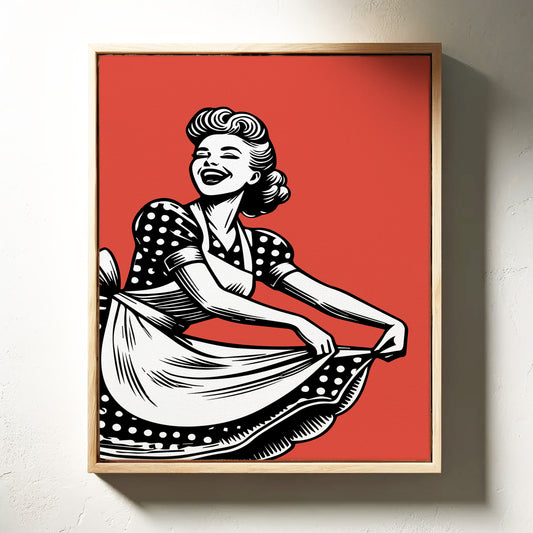 Polka Dots Dance Through Ruby Skies