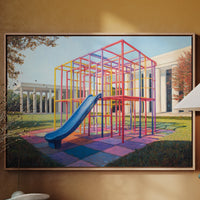Childhood Colors Against Modern Lines