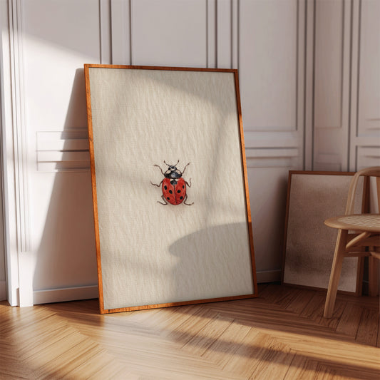 Tiny Ladybug on Paper