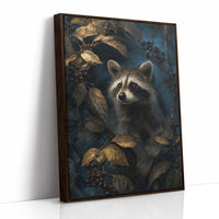 Midnight Visitor Behind Golden Leaves