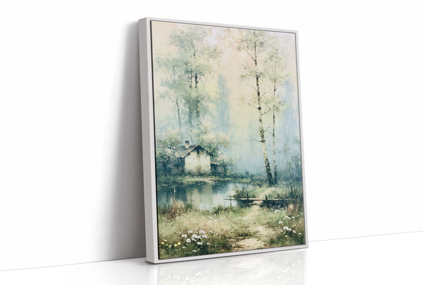 The Blossoming Cottage: Birches by the Garden Pond