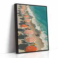 Striped Umbrellas by the Tide