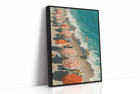 Striped Umbrellas by the Tide