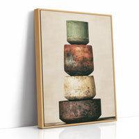Stacked and Weathered: Four Urns of Earth and Rust
