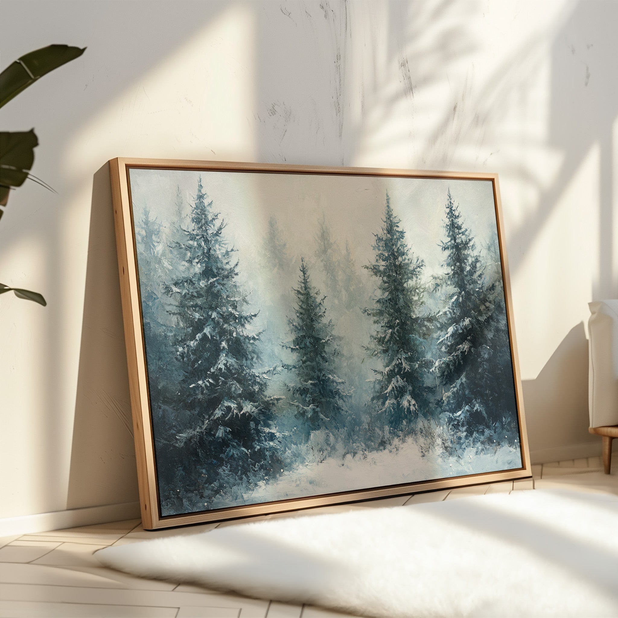 Silent Snow Settles Among Evergreens